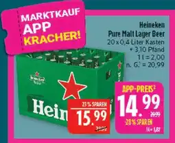 Marktkauf Heineken pure malt lager beer Angebot