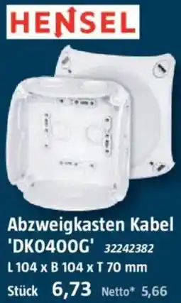 Bauhaus HENSEL Abzweigkasten Kabel DK0400G Angebot
