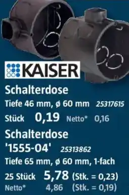 Bauhaus KAISER Schalterdose Angebot