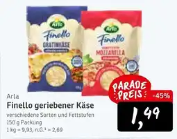 KONSUM Arla Finello geriebener Käse Angebot