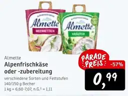 KONSUM Almette Alpenfrischkäse oder -zubereitung Angebot