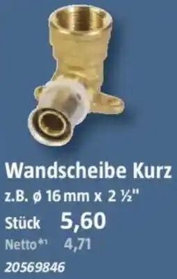 Bauhaus COMISA Wandscheibe Kurz Angebot