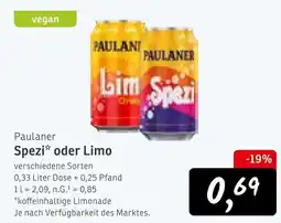 KONSUM Paulaner Spezi oder Limo Angebot