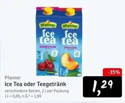 KONSUM Pfanner ice Tea oder Teegetränk Angebot