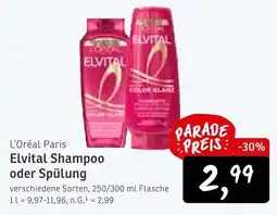 KONSUM L'Oréal Paris Elvital Shampoo oder Spülung Angebot