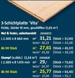 Bauhaus 3-Schichtplatte 'Vita' Angebot