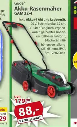 Sonderpreis Baumarkt Güde Akku-Rasenmäher GAM 32-4 Angebot