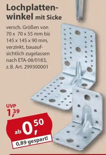 Sonderpreis Baumarkt Lochplattenwinkel mit Sicke Angebot
