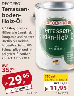 Sonderpreis Baumarkt DECOPRO Terrassenboden- Holz-Öl Angebot