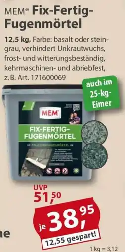 Sonderpreis Baumarkt MEM Fix-Fertig- Fugenmörtel Angebot