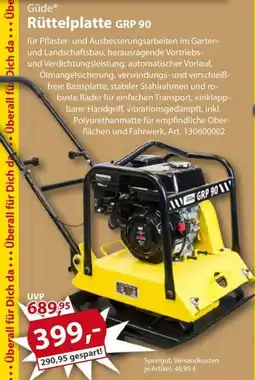 Sonderpreis Baumarkt Güde Rüttelplatte GRP 90 Angebot