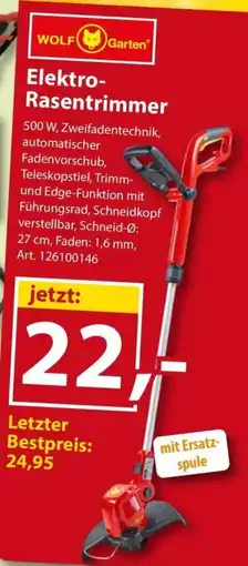 Sonderpreis Baumarkt WOLF Garten Elektro- Rasentrimmer Angebot