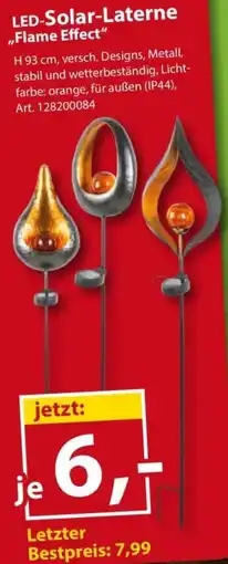 Sonderpreis Baumarkt LED-Solar-Laterne ,,Flame Effect" Angebot