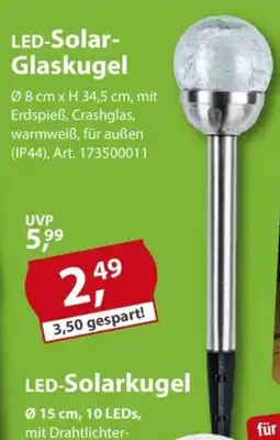 Sonderpreis Baumarkt LED-Solar- Glaskugel Angebot