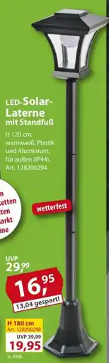 Sonderpreis Baumarkt LED-Solar- Laterne mit Standfuß Angebot