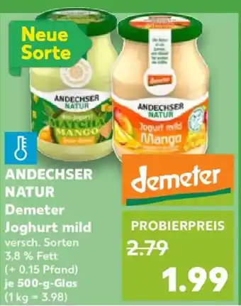ANDECHSER NATUR Demeter Joghurt mild 500 g Angebot bei Kaufland