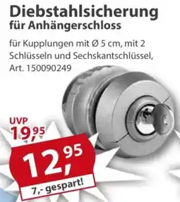 Sonderpreis Baumarkt Diebstahlsicherung für Anhängerschloss Angebot