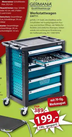 Sonderpreis Baumarkt GERMANIA Qualitätswerkzeuge Werkstattwagen GWT11 Angebot