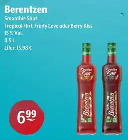 Getränke Hoffmann Berentzen Smoothie Shot Tropical Flirt, Fruity Love oder Berry Kiss Angebot