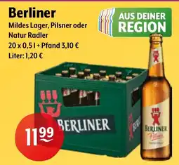 Getränke Hoffmann Berliner Mildes Lager, Pilsner oder Natur Radler Angebot