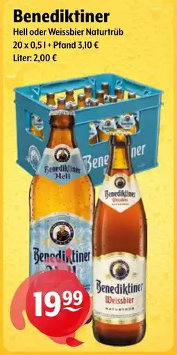 Getränke Hoffmann Benediktiner Hell oder Weissbier Naturtrüb Angebot