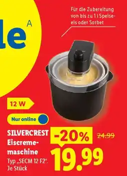 Lidl SILVERCREST Eiscreme- maschine Typ „SECM 12 F2" Angebot