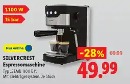 Lidl SILVERCREST Espressomaschine Typ „SEMB 1100 B1". Angebot