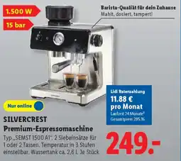 Lidl SILVERCREST Premium-Espressomaschine Typ „SEMST 1500 A1" Angebot