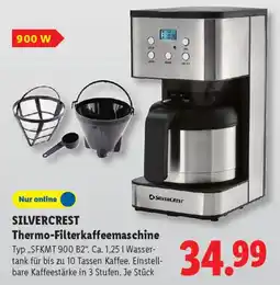 Lidl SILVERCREST Thermo-Filterkaffeemaschine Typ „SFKMT 900 B2". Angebot
