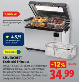 Lidl SILVERCREST Edelstahl-Fritteuse Typ „SEF3 2000 C5" Angebot