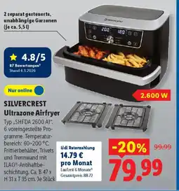 Lidl SILVERCREST Ultrazone Airfryer Typ „SHFDA 2600 A1" Angebot