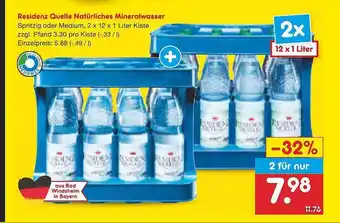 Netto Marken-Discount Residenz Quelle Natürliches Mineralwasser Angebot
