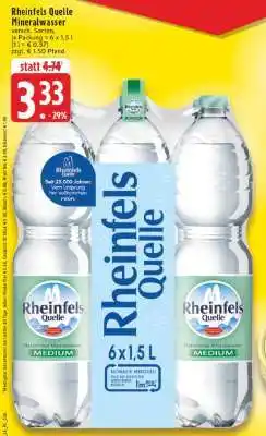 Edeka Rheinfels Quelle Mineralwasser Angebot