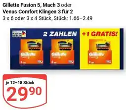 Globus Gillette Fusion 5, Mach 3 oder Venus Comfort Klingen 3 für 2 Angebot