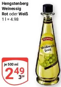 Globus Hengstenberg Weinessig Rot oder Weiß Angebot