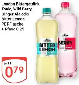 Globus London Bittergetränk Tonic, Wild Berry, Ginger Ale oder Bitter Lemon Angebot