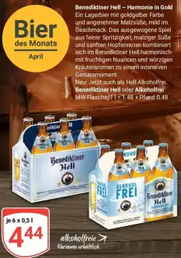 Globus Benediktiner Hell oder Alkoholfrei Angebot
