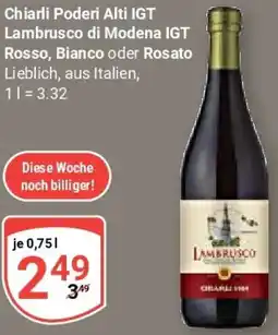 Globus Chiarli Poderi Alti IGT Lambrusco di Modena IGT Rosso, Bianco oder Rosato Angebot