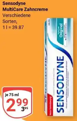 Globus Sensodyne MultiCare Zahncreme Angebot