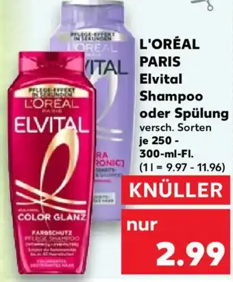 Kaufland L'ORÉAL PARIS Elvital Shampoo oder Spülung Angebot