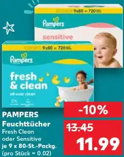 Kaufland PAMPERS Feuchttücher Fresh Clean oder Sensitive Angebot