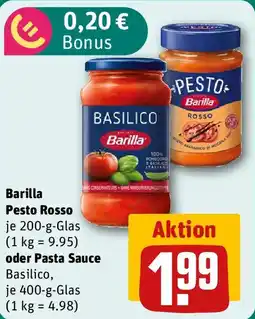 REWE Barilla Pesto Rosso oder Pasta Sauce Angebot