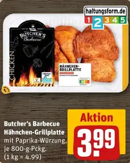 REWE Butcher's Barbecue Hähnchen-Grillplatte Angebot