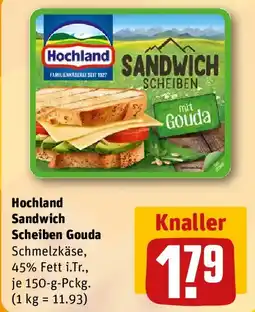 REWE Hochland Sandwich Scheiben Gouda Angebot