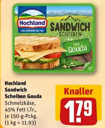 REWE Hochland Sandwich Scheiben Gouda Angebot