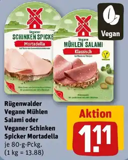 REWE Rügenwalder Vegane Mühlen Salami oder Veganer Schinken Spicker Mortadella Angebot