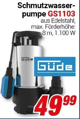 CENTERSHOP Güde Schmutzwasserpumpe Angebot
