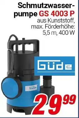 CENTERSHOP Güde Schmutzwasserpumpe Angebot