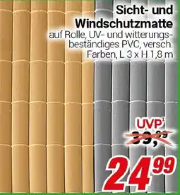 CENTERSHOP Sicht und Windschutzmatte Angebot
