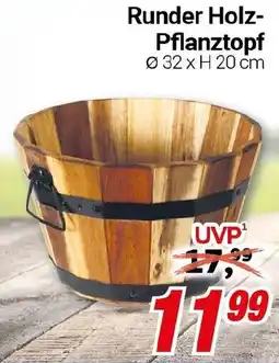 CENTERSHOP Runder Holz Pflanztopf Angebot